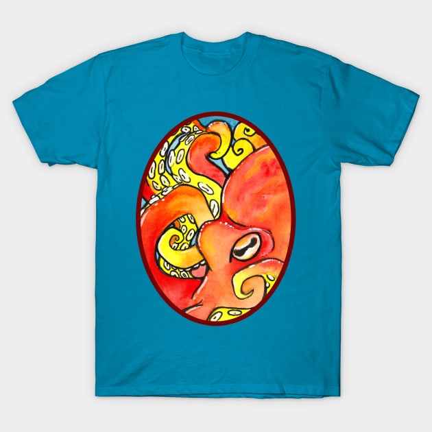 Bright Octopus T-Shirt by TaksArt